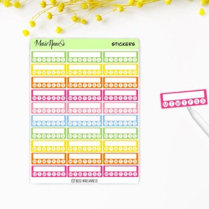 Stickers Suivi des Habitudes Hebdomadaires - Habit Tracker Minimaliste | Autocollants Planner, Agenda et Planificateur
