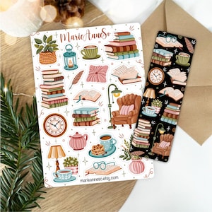 Buy Sticker Sheet Aesthetic Book Journal Stickers, Book Bundle Stickers,  Planner Stickers, Created by Lettoon Online in India 