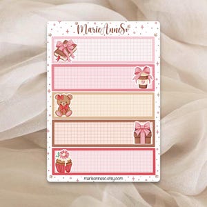 Feuille d’Autocollants Bannières de Titres sur le Thème de l'Amour & de la Saint-Valentin – Stickers pour Planner, Journal et Scrapbooking