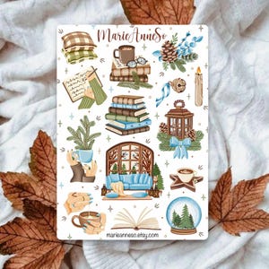 Feuille d’Autocollants Cosy Automne & Hiver - Stickers pour Planner, Scrapbooking et Journal