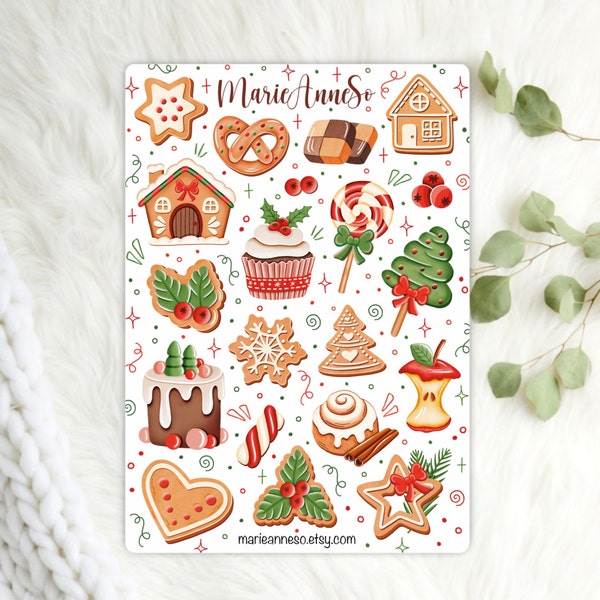 Sticker Sheet - Winter, Christmas, Cookies | Christmas stickers, bullet journal stickers, planning stickers, Winter vibes