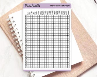 Habit Tracker Sticker | Tracks 10,000 Steps and Pages Read | Minimalist Stickers for Planners and Journals