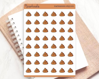 Poop Deck Sticker Kawaii Transit Tracker Sticker Sheet | Poop Tracker Stickers for Bullet ...
