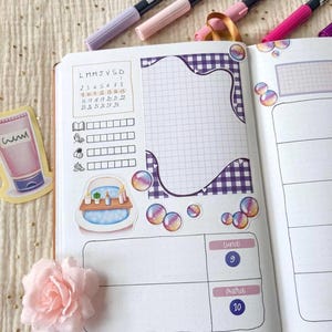 Sheet of stickers for notes & frames | Organizer stickers | To-do and memo stickers | Soft stationery image 12