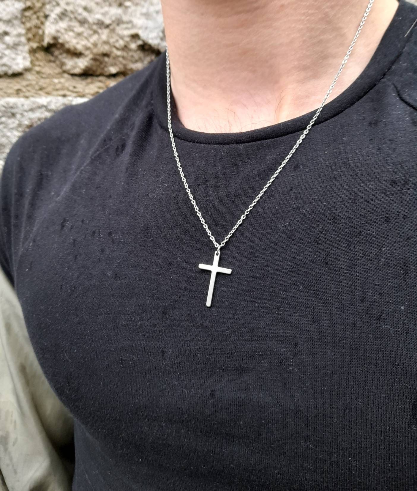 Stainless Steel Necklace Cross Pendant for Him or Her High - Etsy UK