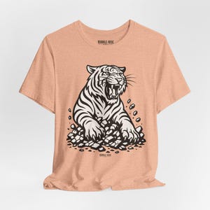 Fierce Tiger Graphic Tee: Unisex Airlume Cotton T-Shirt