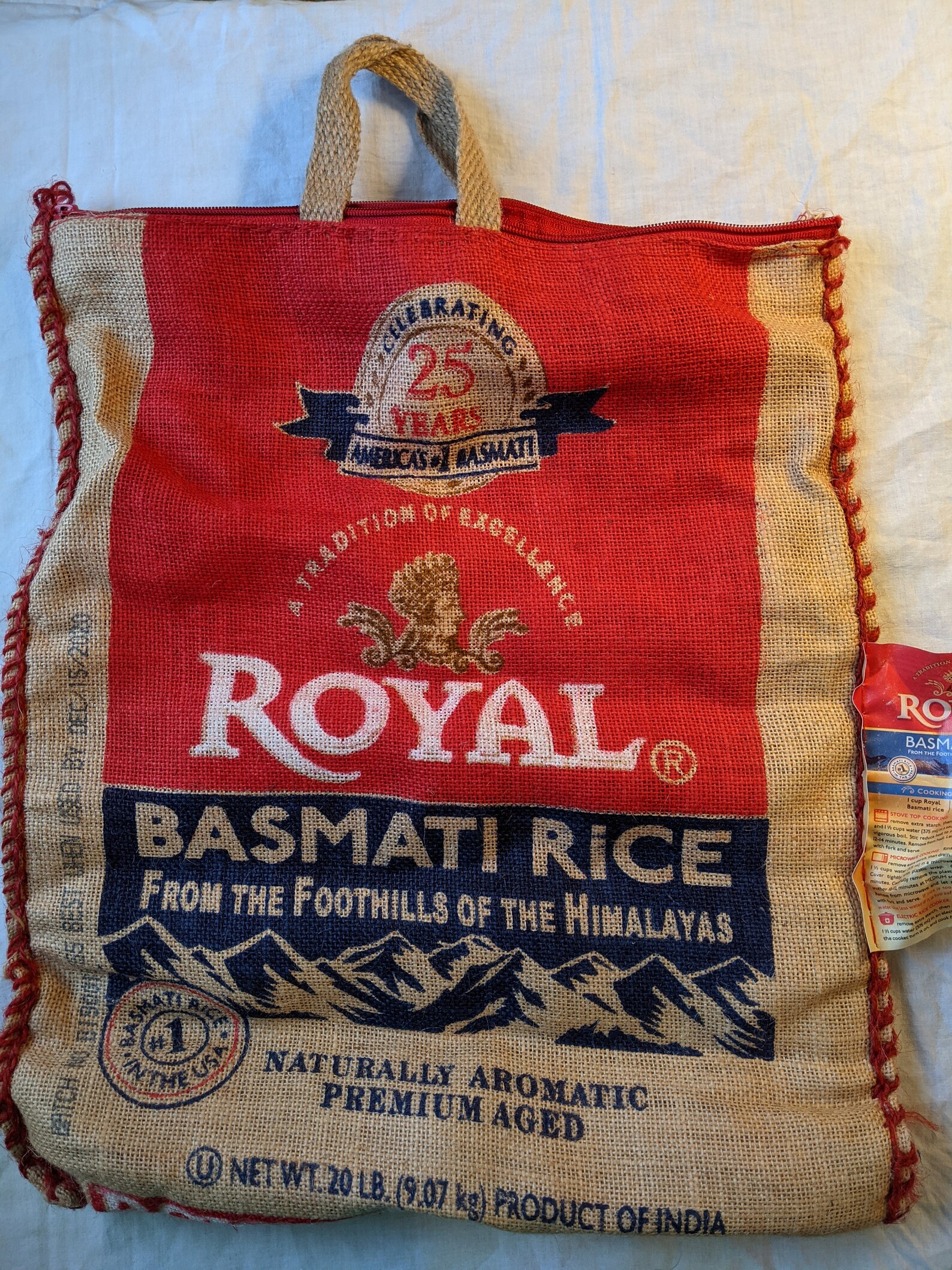 Upcycled Tote Bag Royal Basmati Rice Bag Durable Utility Etsy