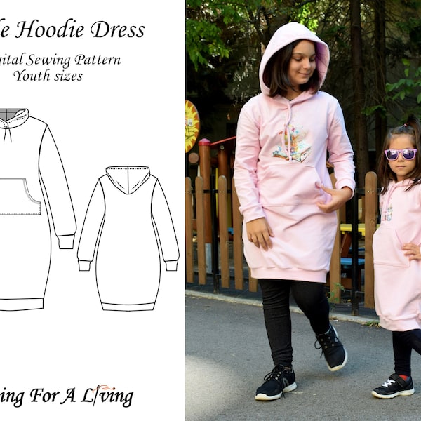 Patron de robe à capuche pour enfants - Patron de couture PDF