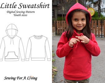 Little Sweatshirt / Hoodie / Top Pattern For Children - PDF Sewing Pattern