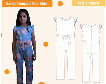 Kids Romper Sewing Pattern | Wing Sleeve Jumpsuit (PDF Pattern)