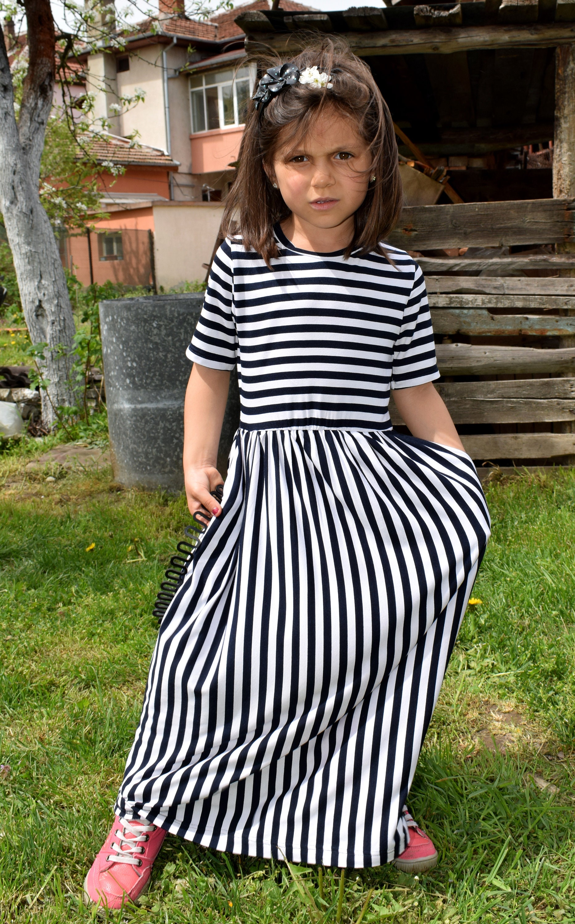 Girls' Knit Dress Sewing Pattern: Maxi or Knee-length (PDF Pattern) - Etsy