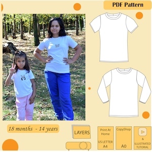 Little Cozy T-shirt / Top / Long and Short Sleeve Pattern For Children - PDF Sewing Pattern