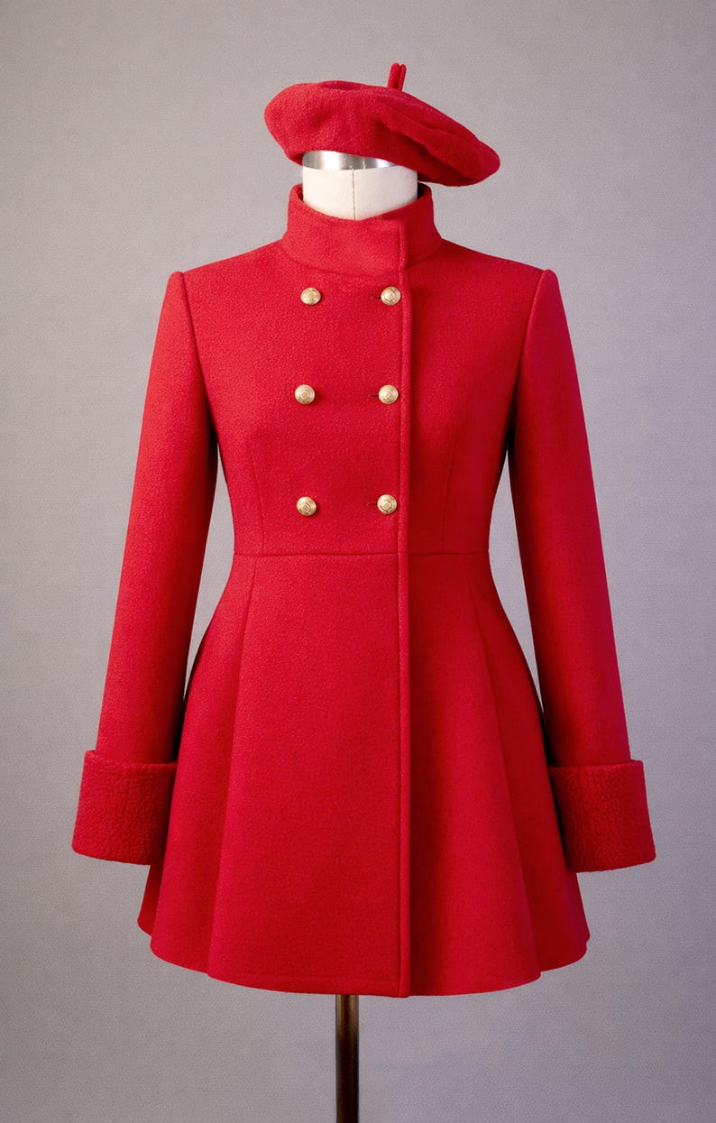 Girls winter coat pattern with classic beret bonus