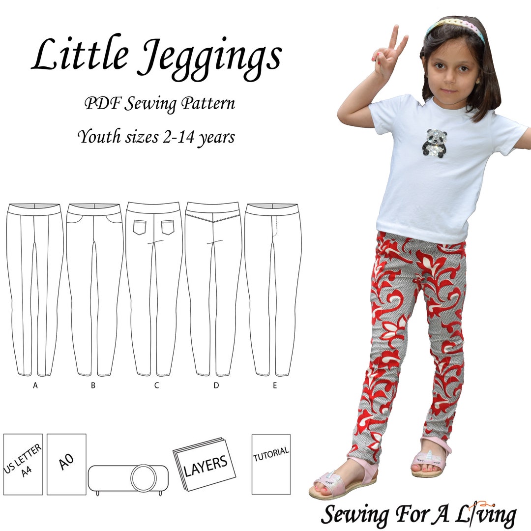 Little Jeggings Leggings Sportswear Pants Pattern for Kids