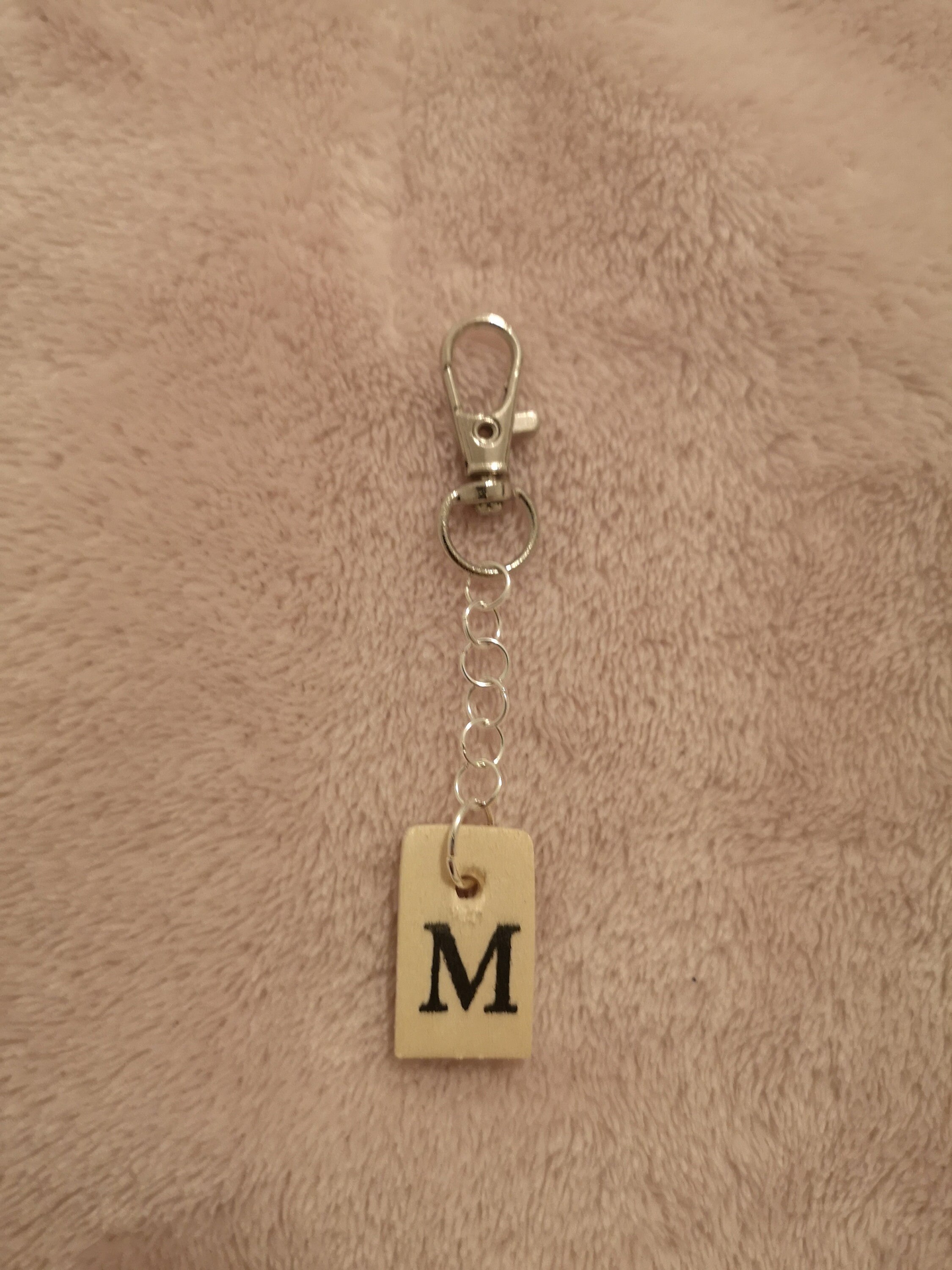 Wooden Letter 'M' Keychain Etsy