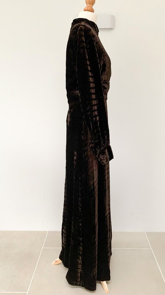 Vintage 70’s Maxi boho / goth  velvet dress size S - image 5