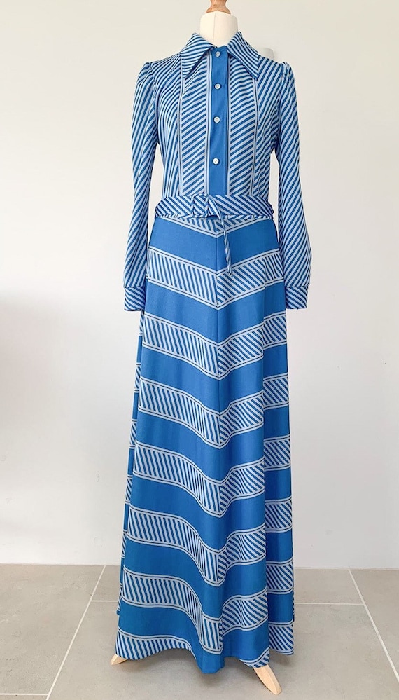 Vintage 70’s maxi blue maxi dress