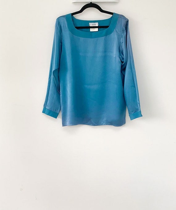 Vintage Yves Saint Laurent blue blouse