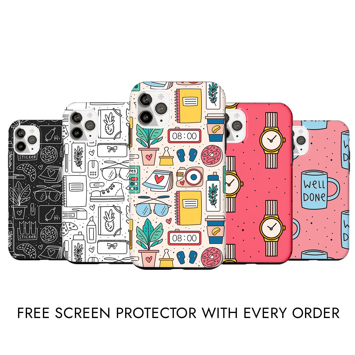 Back To School Phone Case Cute Notepad Cover For iPhone 12 11 Etsy