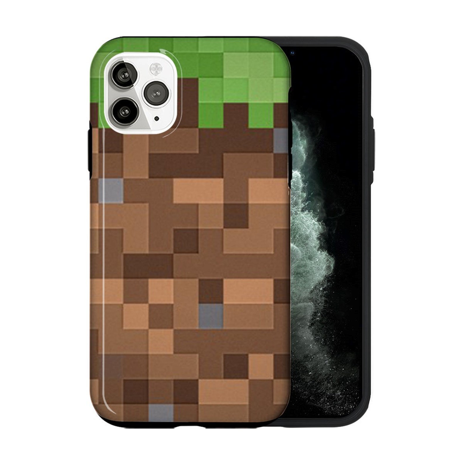 Minecraft Phone Case Earth Block Cover For iPhone 12 11 Pro Etsy