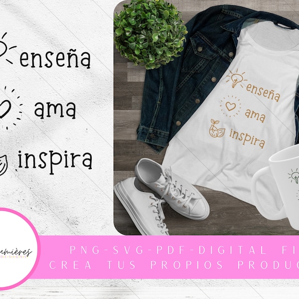 Enseña, ama, Inspira  SVG, PNG Clipart, Clipart, Biblia SVG, Dios Svg, teach, love, inspire