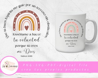 Rainbow Christian Verse PNG SVG PDF, Teach Me Your Will, Digital Download