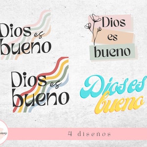 Dios es bueno Bundle 4 diseños SVG, PNG Clipart, , Biblia, Dios Svg, cristianos  Frases Cristianas, Wall art, Sublimation transfer, Cut file