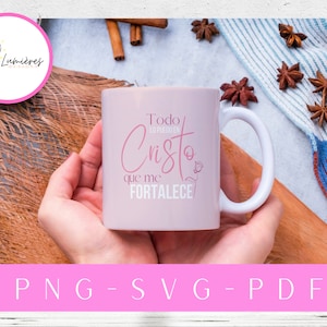 Todo lo puedo en Cristo SVG, Christian Bible Verse (Digital Download)