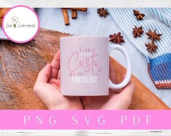 Todo lo puedo en Cristo SVG, Christian Bible Verse (Digital Download)