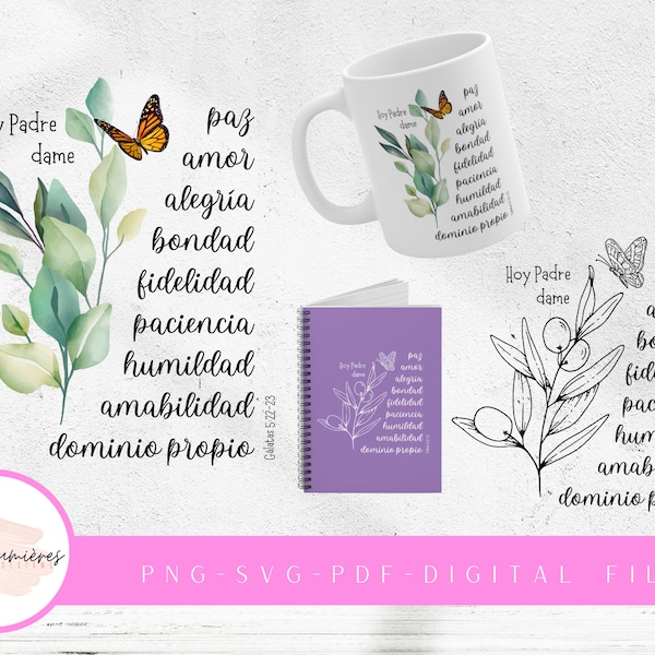 Frutos del Espíritu Santo Gálatas 5:22-23 Hoy Padre dame paz amor alegría bondad SVG, PNG Clipart, Clipart, Biblia SVG, Dios Svg