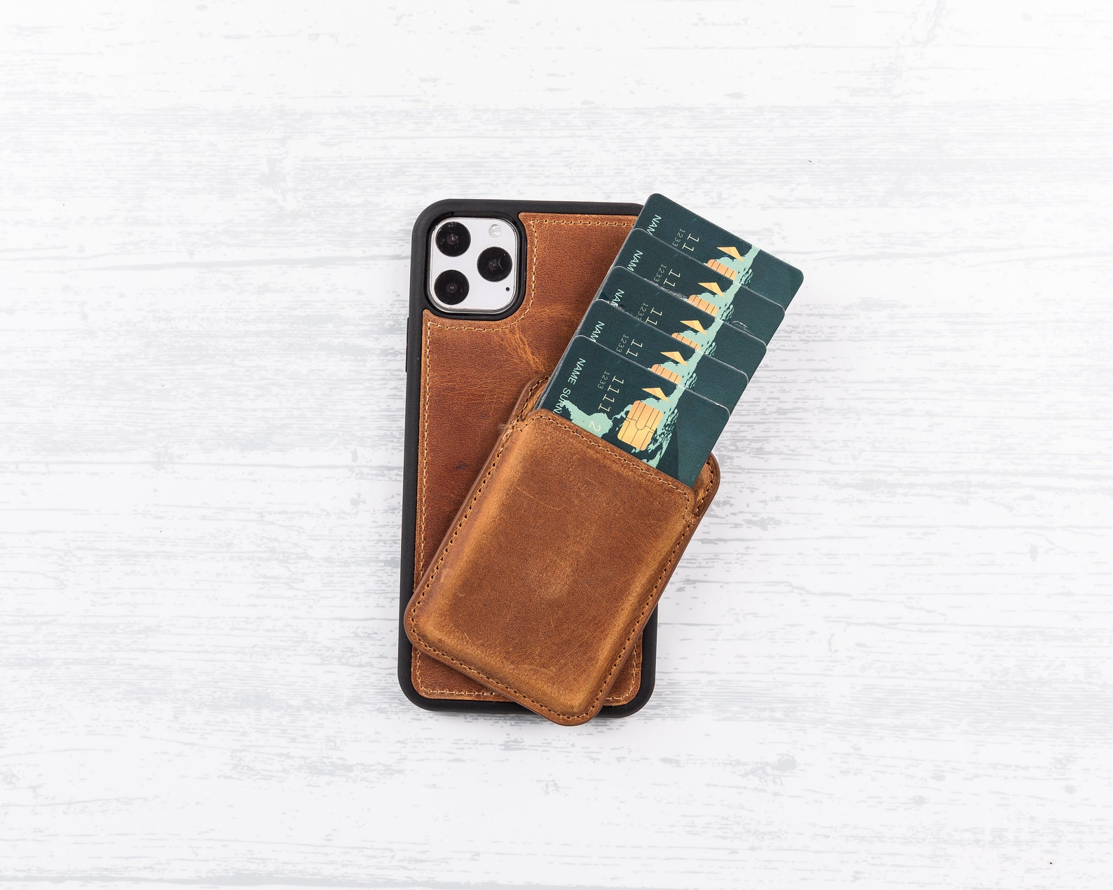 MagSafe Card Holder Cell Phone Case Premium Leather Etsy
