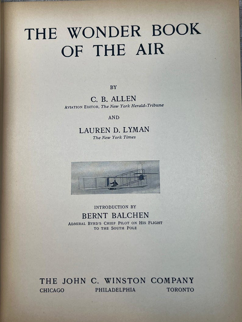 Title page of The Wonder Book of the Air