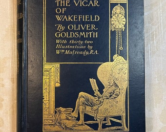 1896 Der Vícar von Wakefield Goldschmied Mulready Facsimile Novel Satire