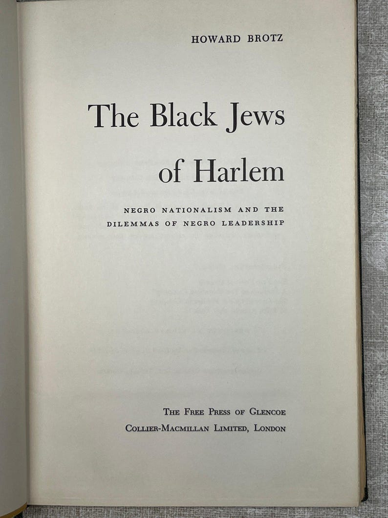 Title page of The Black Jews of Harlem