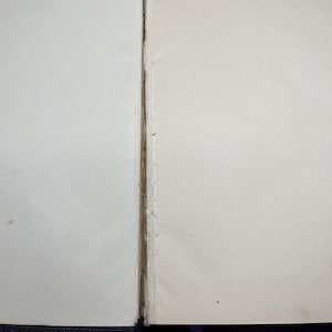 Puede incluir: Diario abierto con p&aacute;ginas color crema y una cubierta de cuero negro. La encuadernaci&oacute;n es visible, mostrando las p&aacute;ginas cosidas. Una cinta morada como marcador est&aacute; visible. El diario est&aacute; abierto, mostrando p&aacute;ginas en blanco listas para escribir o dibujar.