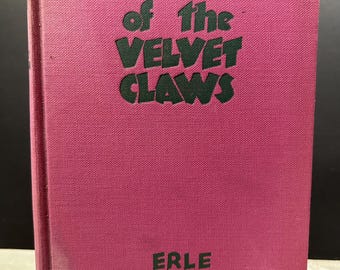1933 Il caso degli artigli di velluto di Earle Stanley Gardner Prima edizione ristampata con copertina rigida