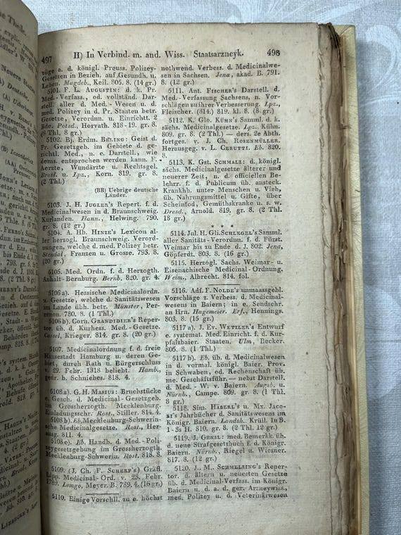 1822 年 Literatur Der Medicin Ersch ドイツ語新続版医学書誌 - Etsy 日本