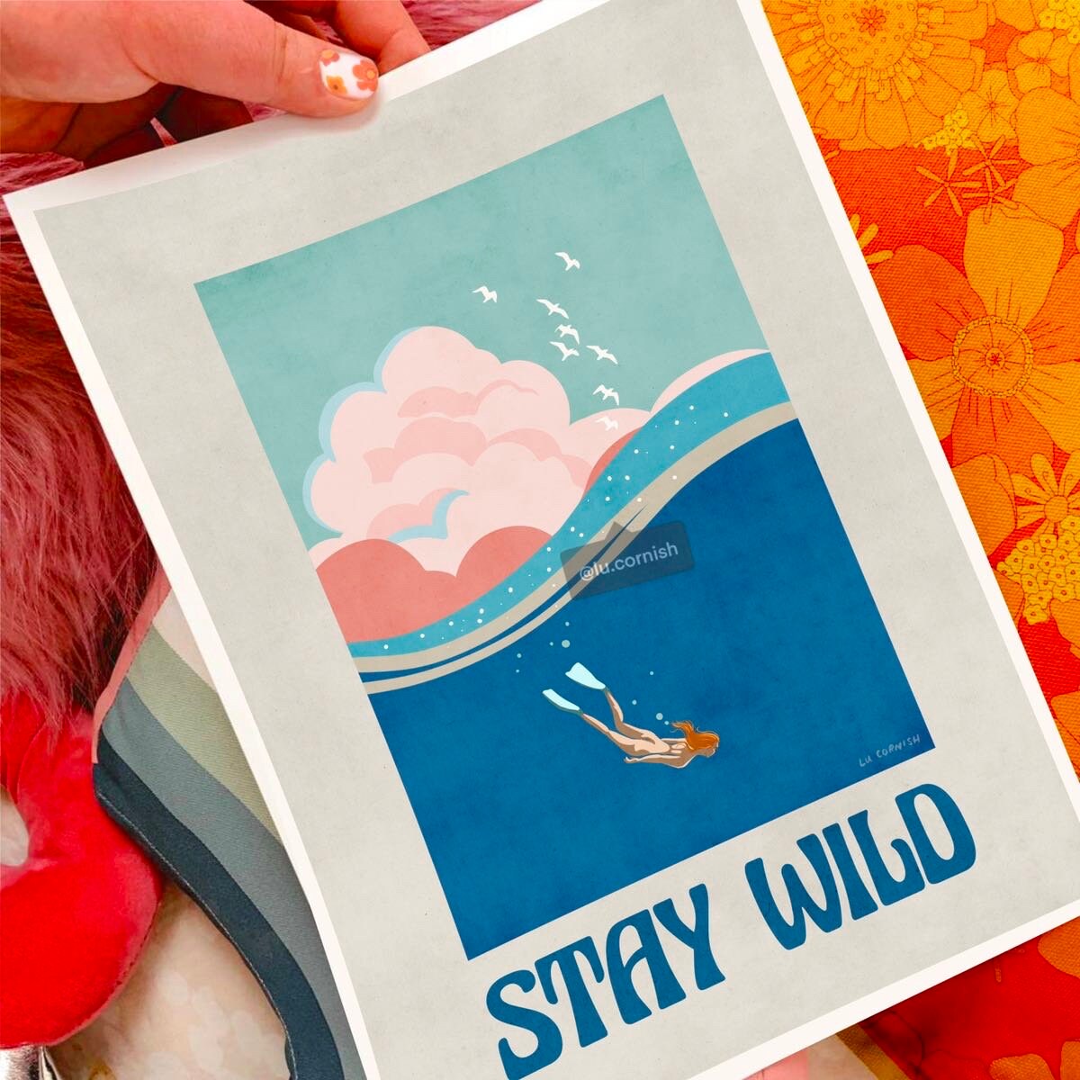 Art for Swimmers | Wild Swimming Vintage Travel Poster | Stay Wild | Lu ...