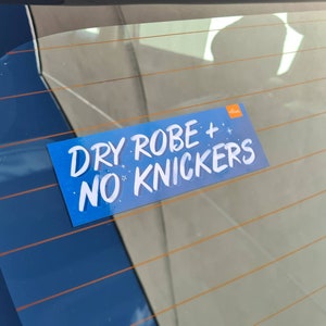 Dryrobe No Knickers Sticker | Cold Water Swim Waterproof Decal | Wild Swimming Car Window | Funny Gift | Lu Cornish | Mature Swim Buddies