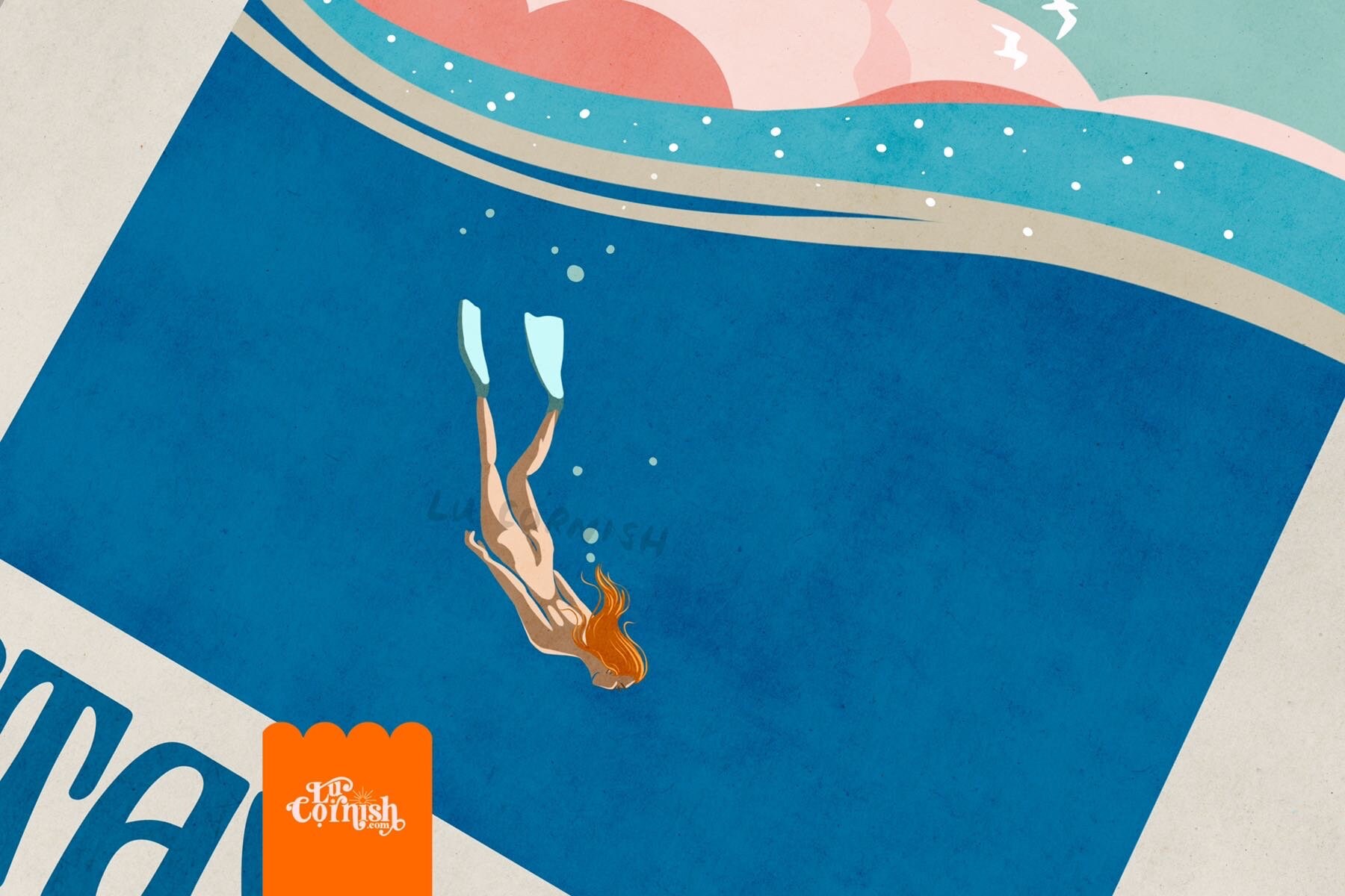 Art for Swimmers | Wild Swimming Vintage Travel Poster | Stay Wild | Lu ...