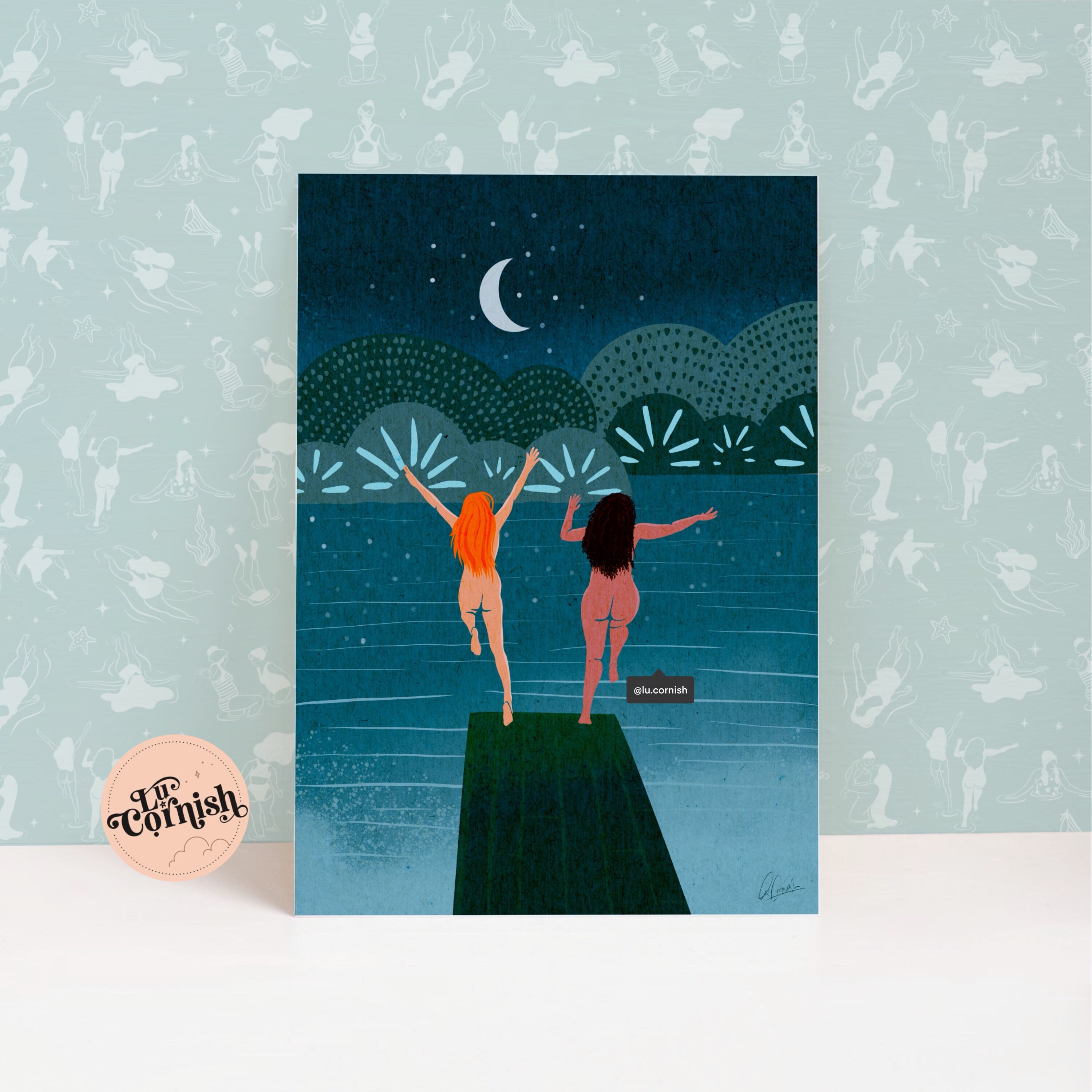 Wild Women Art Print | Wild Swimming Art | Cold Water Swim Club ...