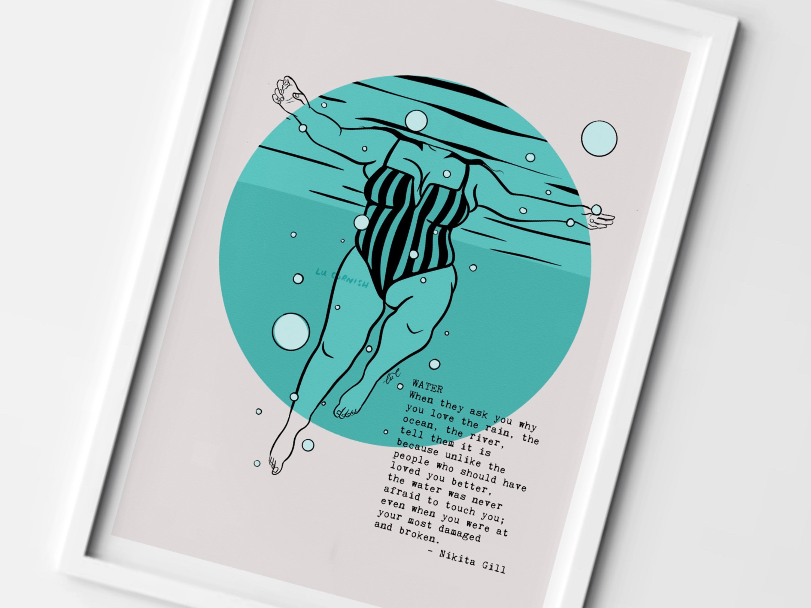 Water Women Art Print — Lu Cornish