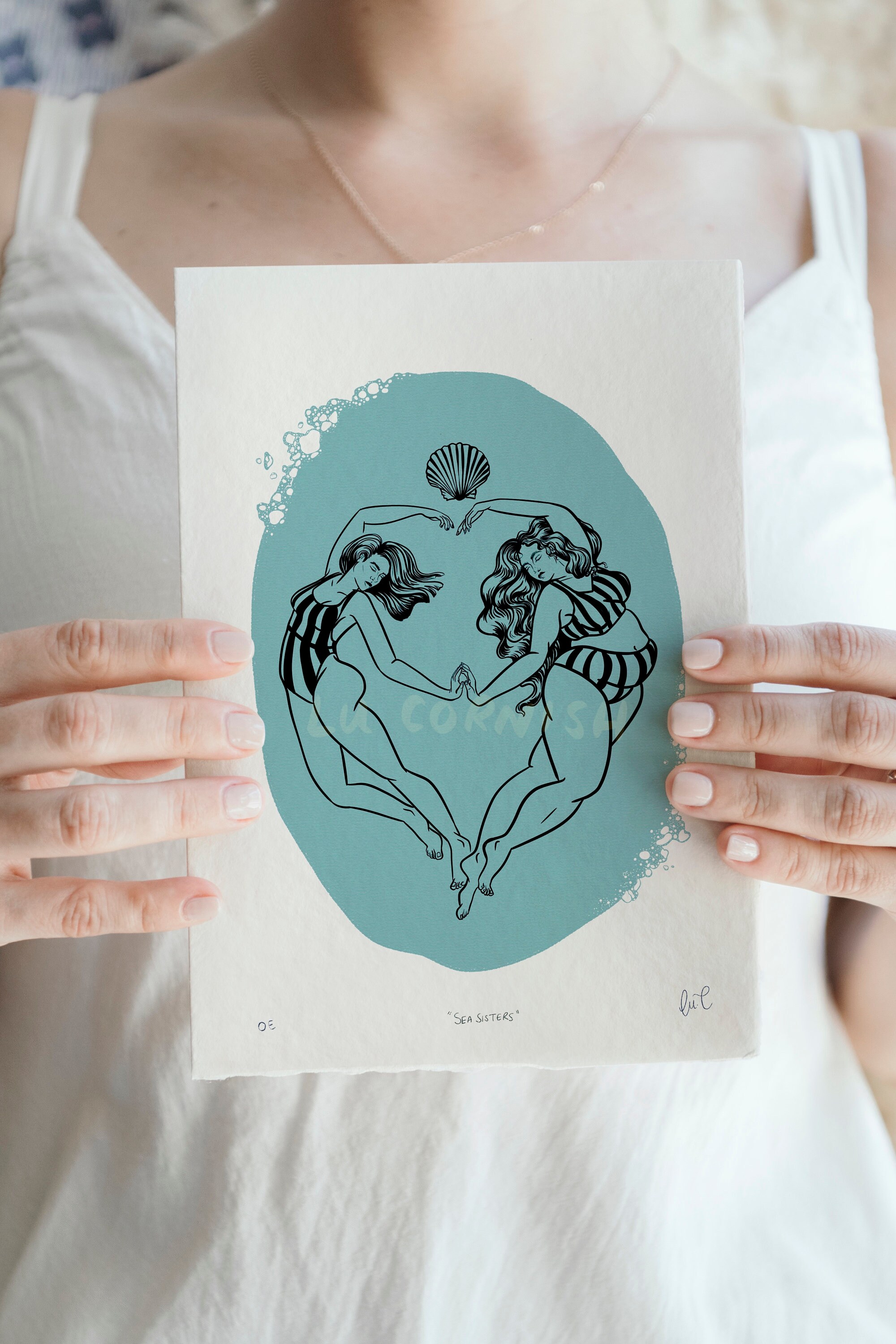 Sea Sisters Wild Swim Art Print — Lu Cornish