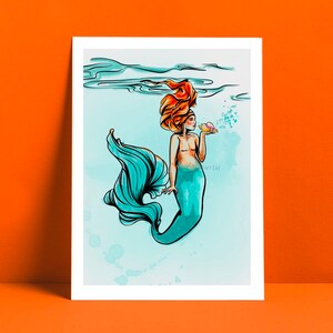 Mastectomy Mermaid Art Print | Breast Cancer Warrior, Lu Cornish