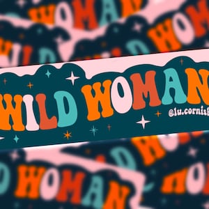 Wild Woman Self Cling Car Window Sticker | Wild Swimming Sticker | Open Water Accessories | Sea Swimmer Funny Gift