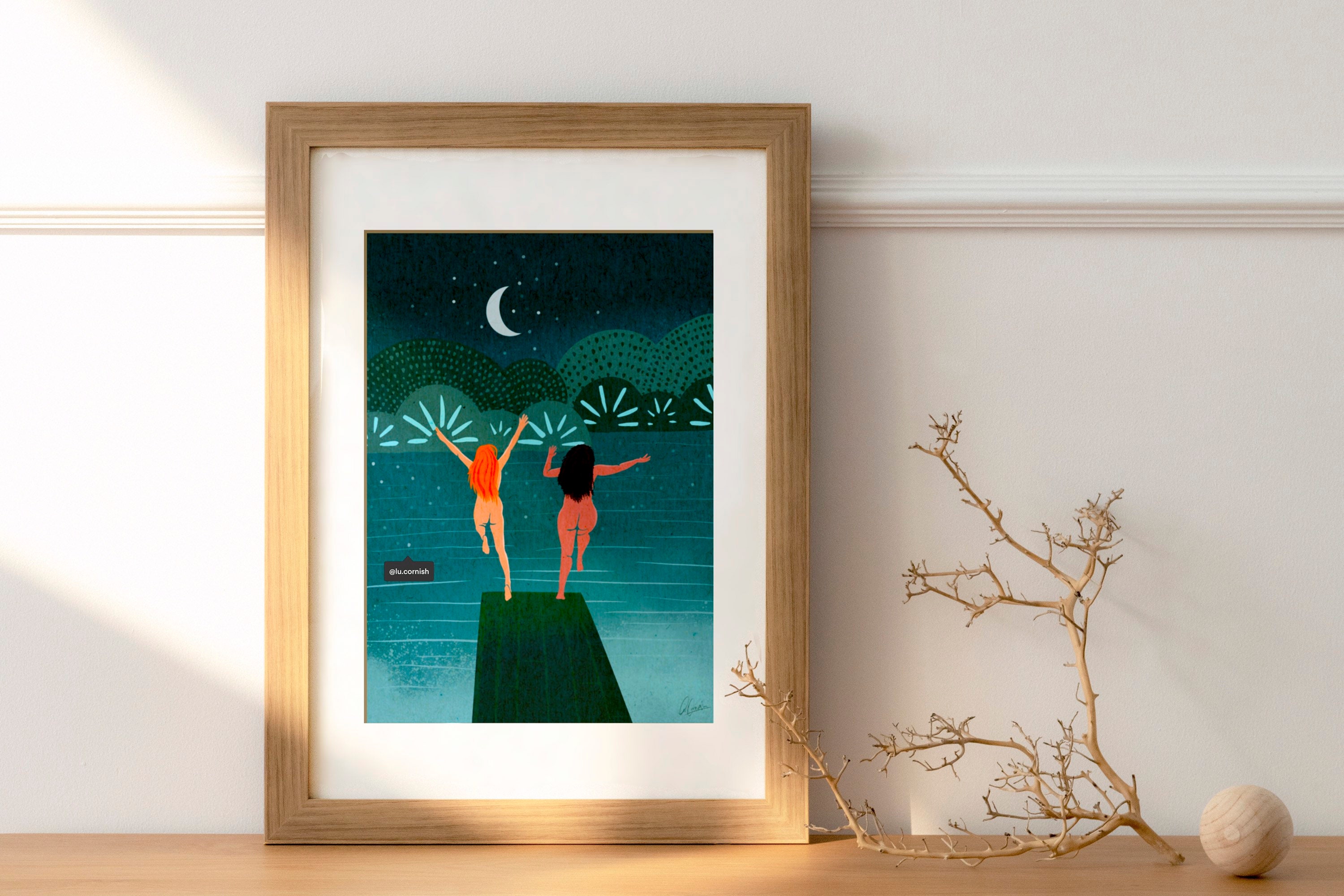 Wild Women Art Print | Wild Swimming Art | Cold Water Swim Club ...