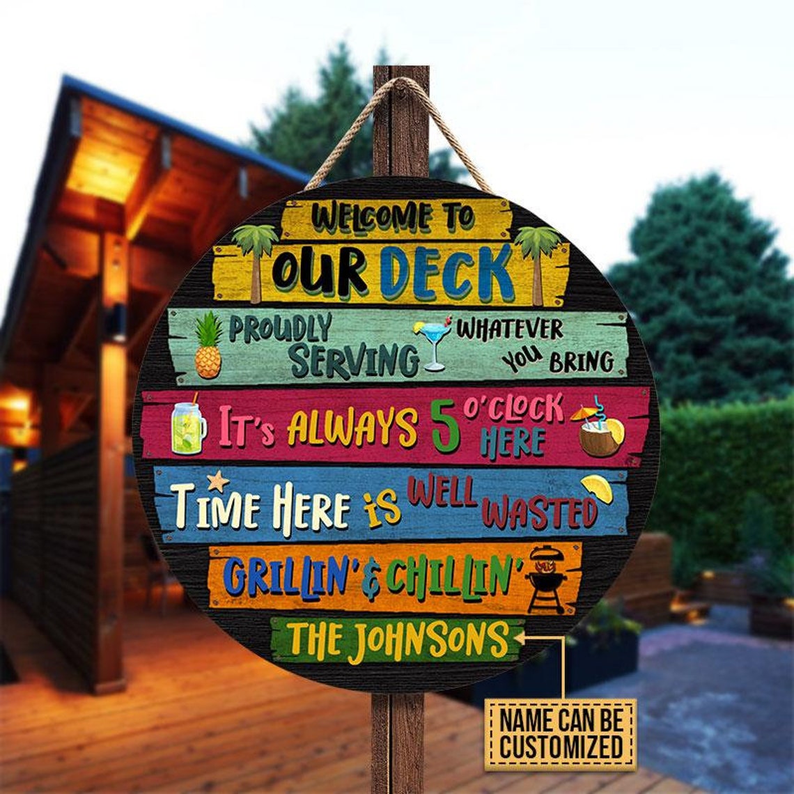 to Our Deck Sign Custom Deck Sign BBQ Sign Etsy