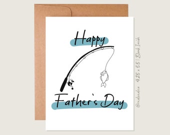 Father’s Day A2 Blank Card | Fishing Rod