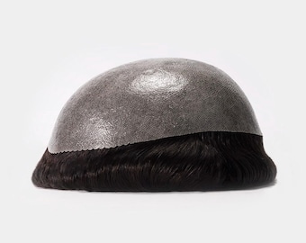 Sistema capilar Poly Skin de 0,12 mm para hombres - Sistema de cabello humano - Peluca HumaHair para hombres 8x10