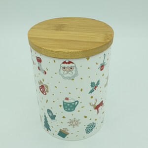 Airtight Porcelain Jar/tin/container with Bamboo lip image 2